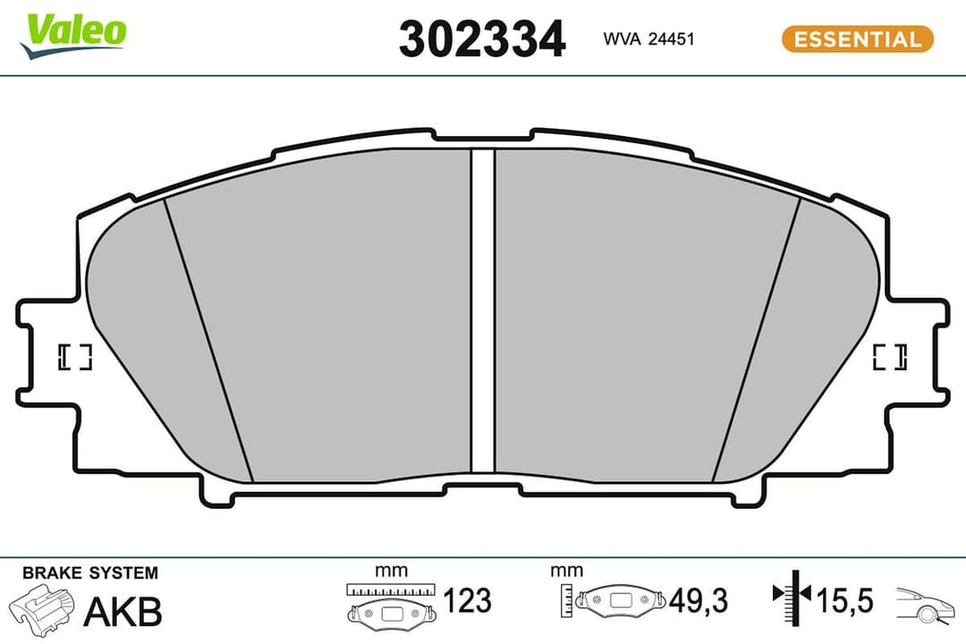 set placute frana,frana disc VALEO ESSENTIAL 302334
