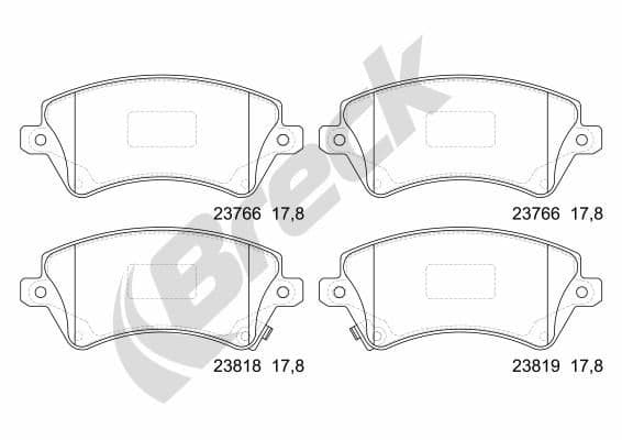 set placute frana,frana disc BRECK 23766 00 701 10