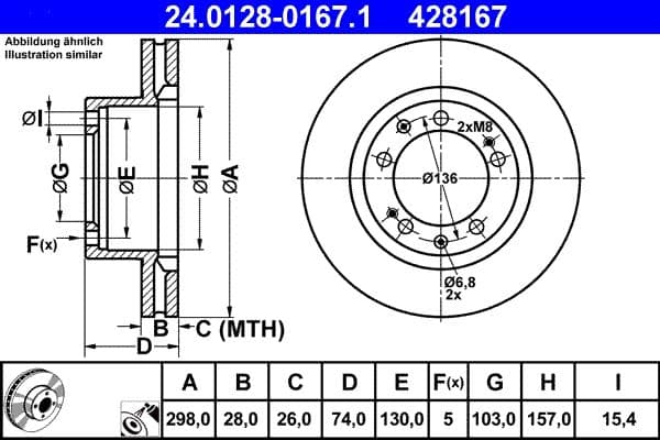 Disc frana ATE 24.0128-0167.1