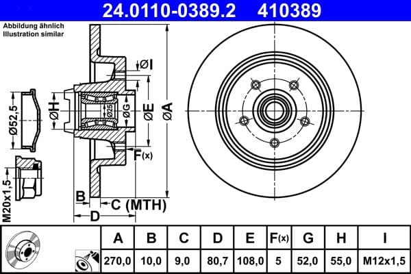 Disc frana ATE 24.0110-0389.2
