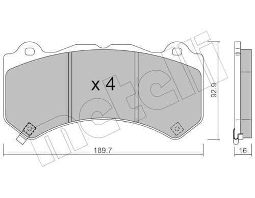 set placute frana,frana disc METELLI 22-1182-0