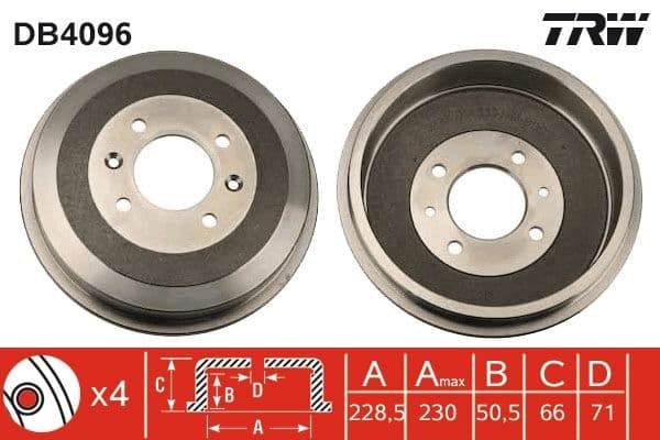 Tambur frana TRW DB4096