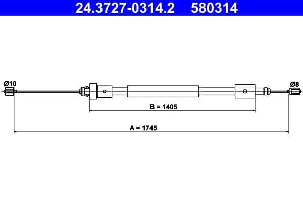 Cablu, frana de parcare ATE 24.3727-0314.2