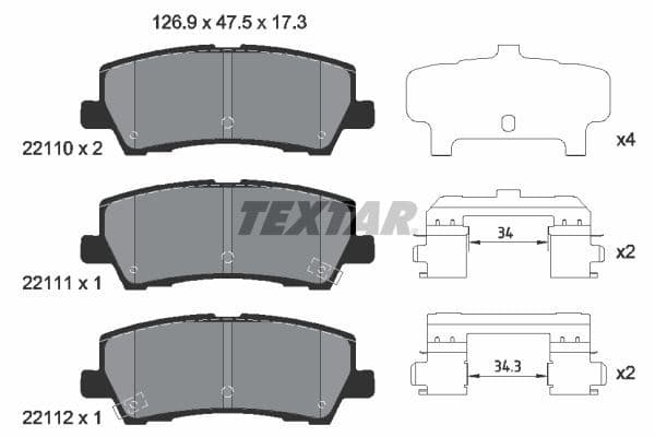 set placute frana,frana disc TEXTAR 2211003