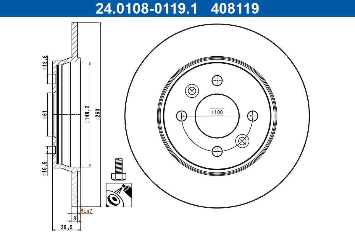 Disc frana ATE 24.0108-0119.1