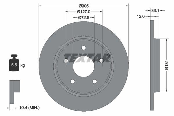 Disc frana TEXTAR PRO+ 92181005