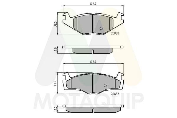 set placute frana,frana disc MOTAQUIP LVXL138