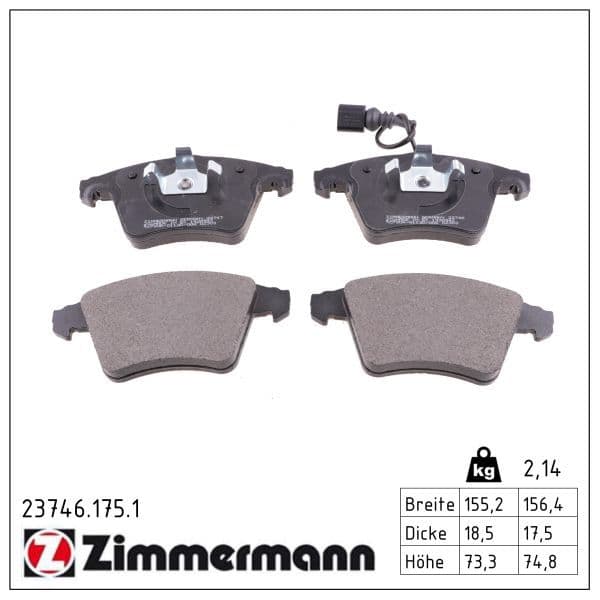 set placute frana,frana disc ZIMMERMANN 23746.175.1