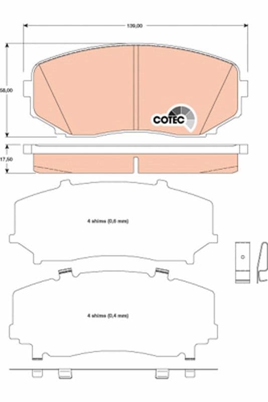 set placute frana,frana disc TRW GDB3471