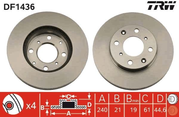 Disc frana TRW DF1436