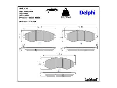 set placute frana,frana disc DELPHI LP1304