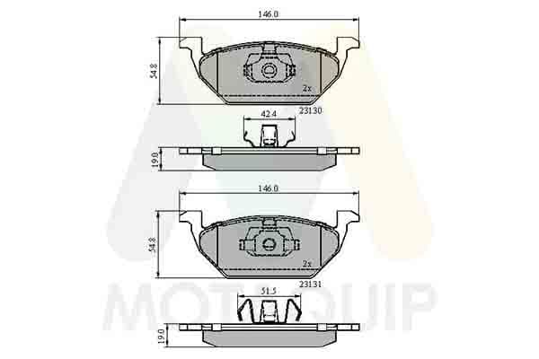 set placute frana,frana disc MOTAQUIP LVXL1299