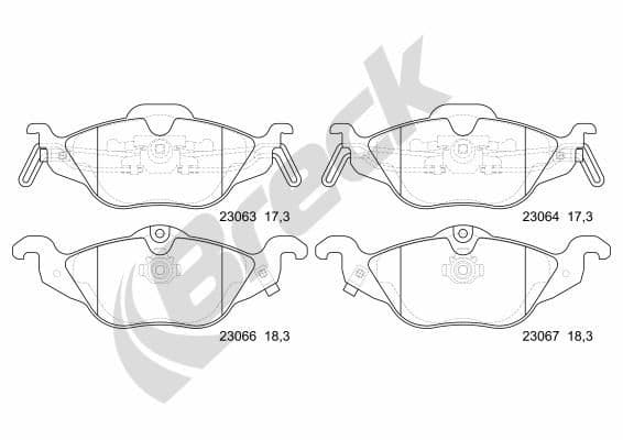 set placute frana,frana disc BRECK 23063 00 702 10