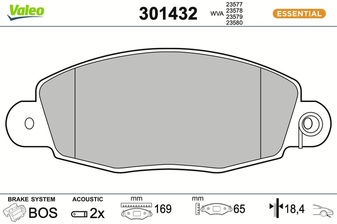 set placute frana,frana disc VALEO ESSENTIAL 301432