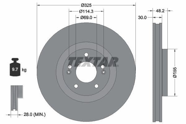 Disc frana TEXTAR PRO 92341803