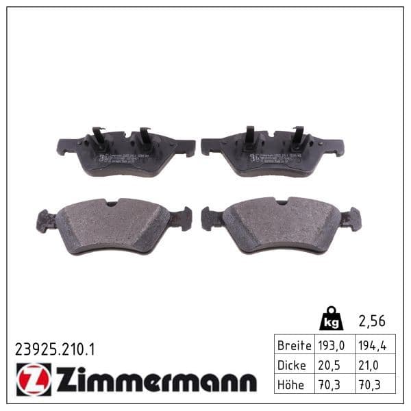 set placute frana,frana disc ZIMMERMANN 23925.210.1