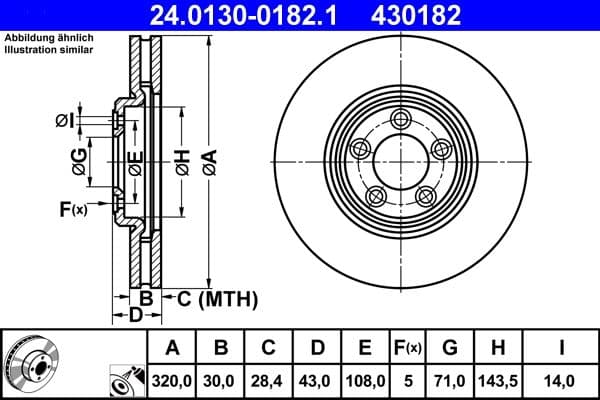 Disc frana ATE 24.0130-0182.1