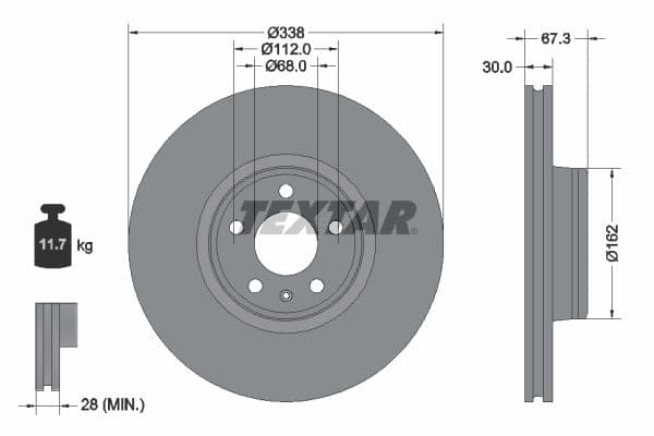 Disc frana TEXTAR PRO+ 92345505