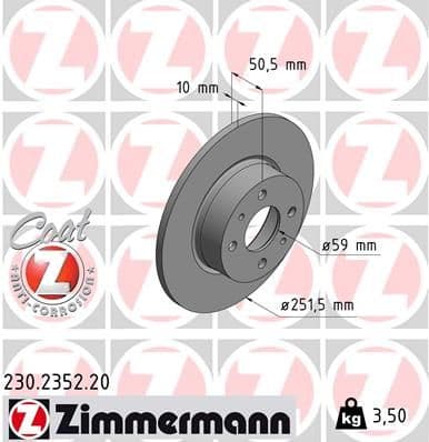 Disc frana ZIMMERMANN 230.2352.20