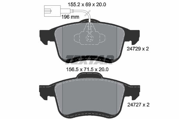 set placute frana,frana disc TEXTAR Q+ 2472901