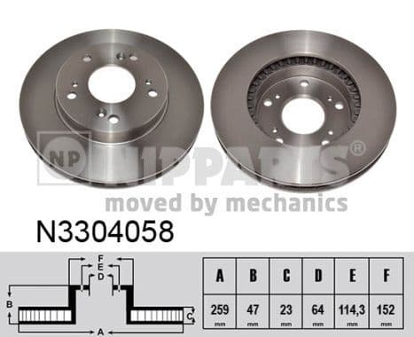 Disc frana NIPPARTS N3304058