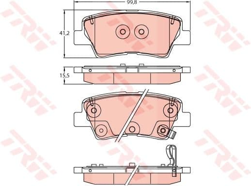 set placute frana,frana disc TRW GDB2242