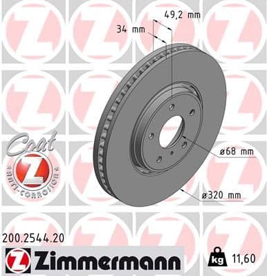 Disc frana ZIMMERMANN COAT Z 200.2544.20