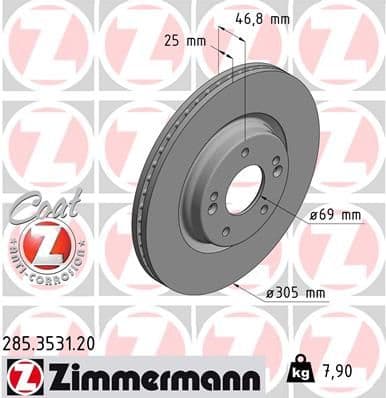 Disc frana ZIMMERMANN COAT Z 285.3531.20