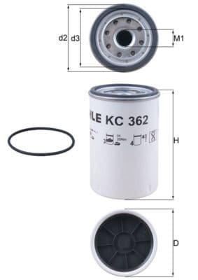 filtru combustibil MAHLE KC 362D