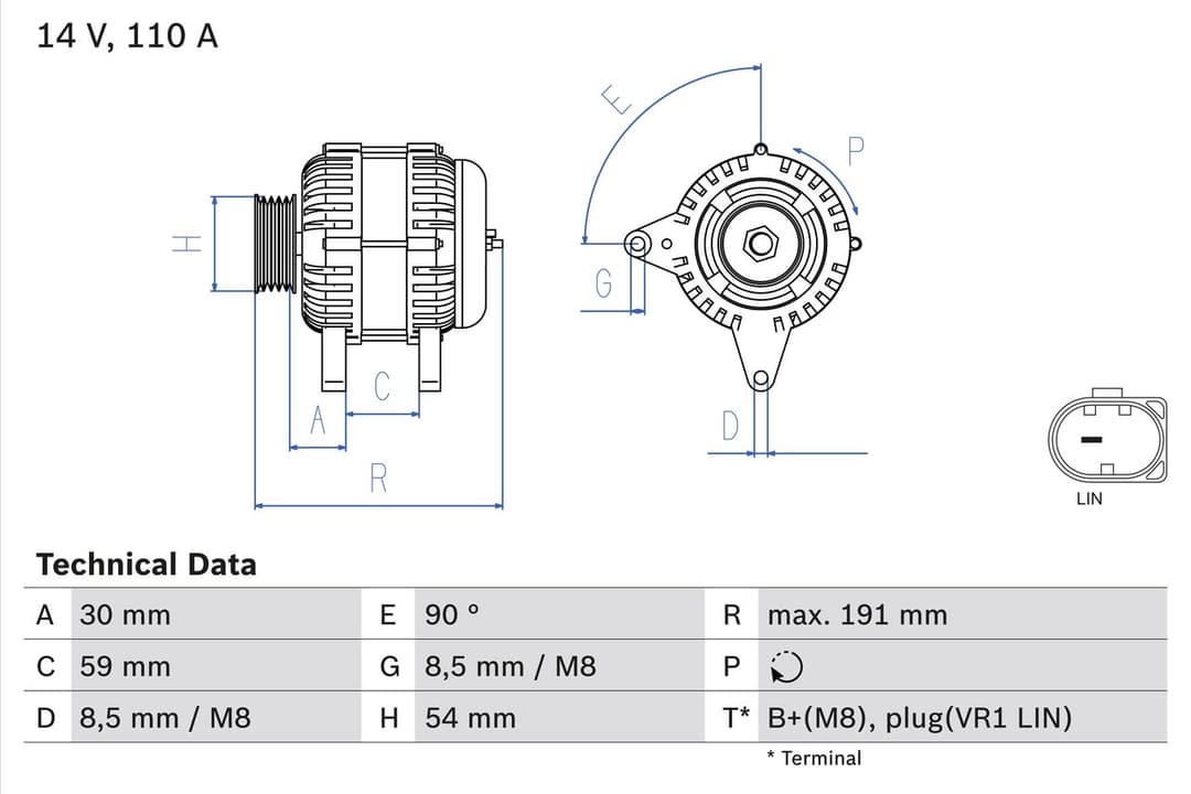 Generator / Alternator BOSCH 0 986 083 270
