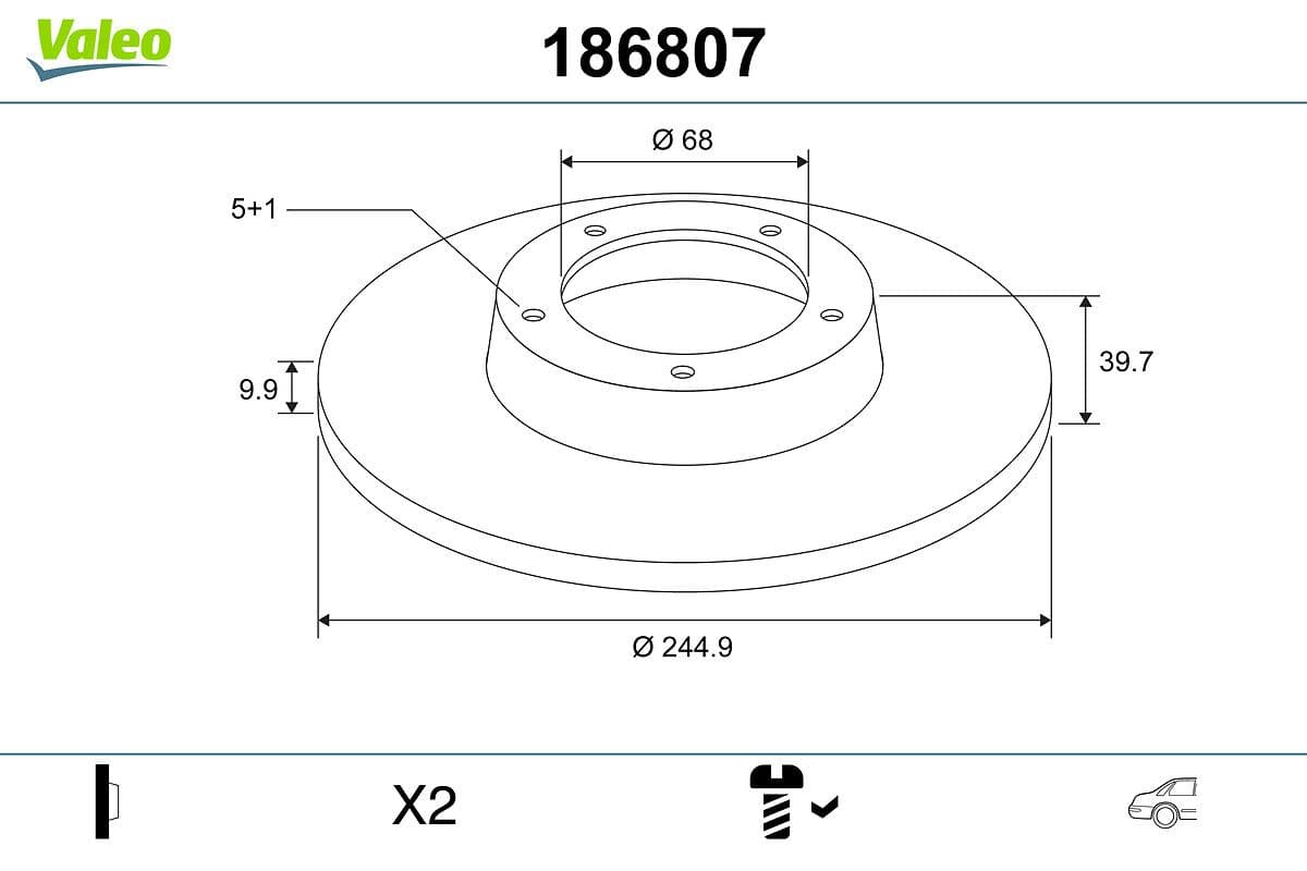 Disc frana VALEO 186807