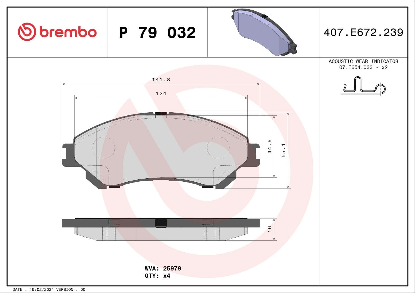 set placute frana,frana disc BREMBO PRIME LINE P 79 032