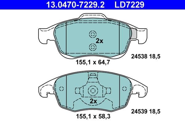 set placute frana,frana disc ATE Ceramic 13.0470-7229.2