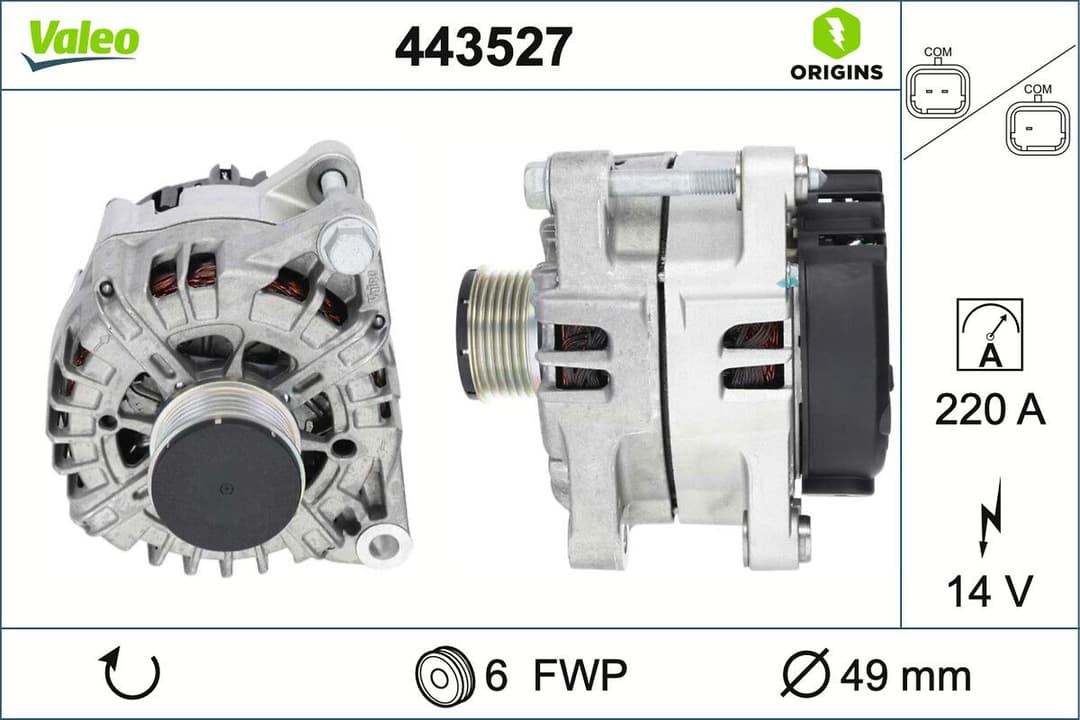 Generator / Alternator VALEO ORIGINS 443527
