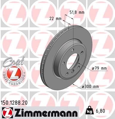 Disc frana ZIMMERMANN COAT Z 150.1288.20