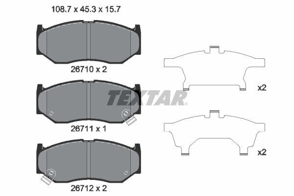 set placute frana,frana disc TEXTAR 2671001