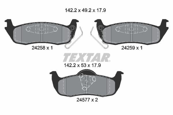 set placute frana,frana disc TEXTAR Q+ 2425801