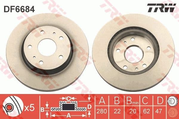 Disc frana TRW DF6684
