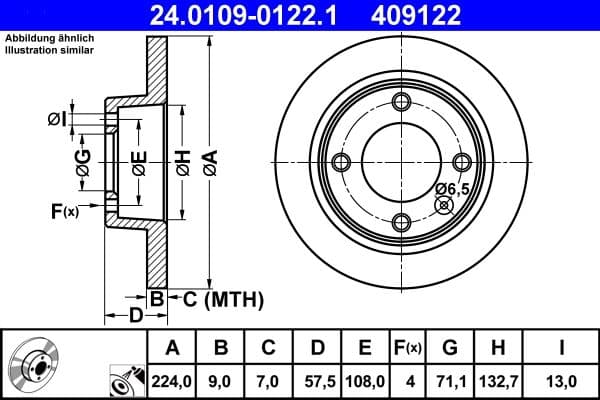 Disc frana ATE 24.0109-0122.1