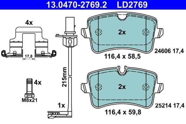 set placute frana,frana disc ATE Ceramic 13.0470-2769.2