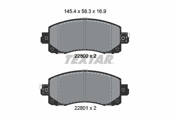 set placute frana,frana disc TEXTAR 2280001