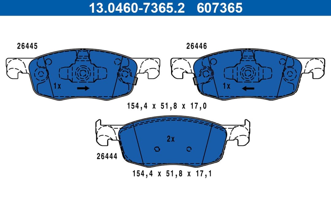 set placute frana,frana disc ATE 13.0460-7365.2