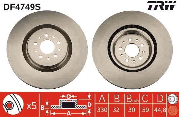 Disc frana TRW SINGLE DF4749S