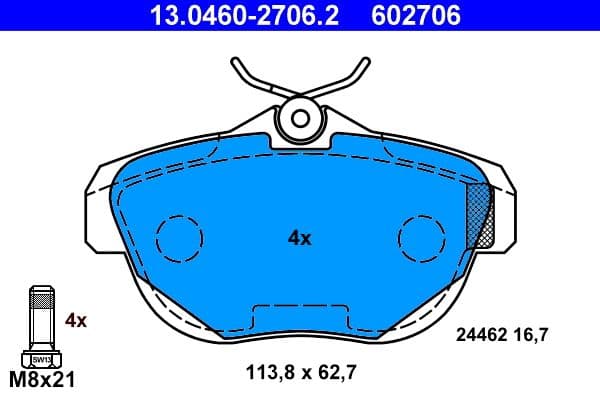 set placute frana,frana disc ATE 13.0460-2706.2