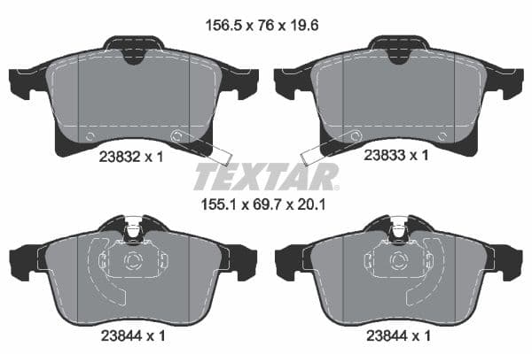 set placute frana,frana disc TEXTAR Q+ 2383201