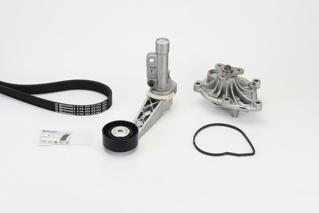 Pompa apa + Set curea transmisie cu caneluri CONTINENTAL CTAM 6PK905 EXTRA WP1