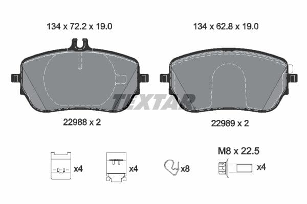 set placute frana,frana disc TEXTAR 2298801