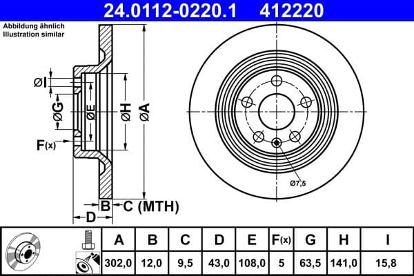 Disc frana ATE 24.0112-0220.1