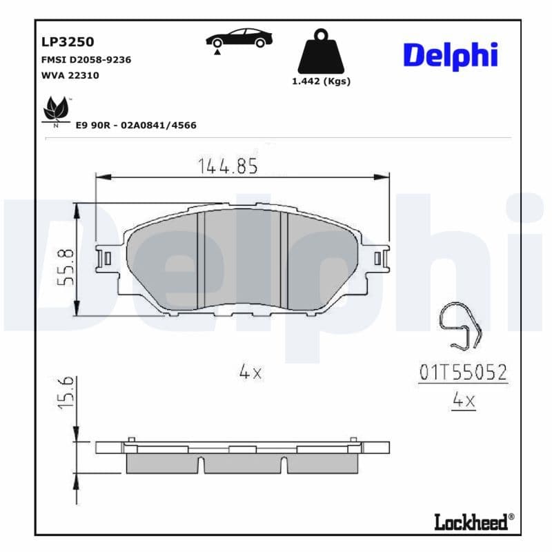 set placute frana,frana disc DELPHI LP3250