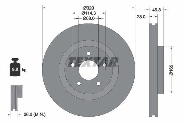 Disc frana TEXTAR PRO 92299403